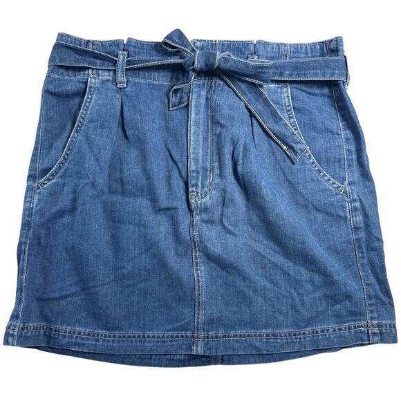 American Eagle Outfitters Dresses & Skirts - American Eagle Super High Rise Denim Skirt Tie Waist Bow Belt Size 6 NWT